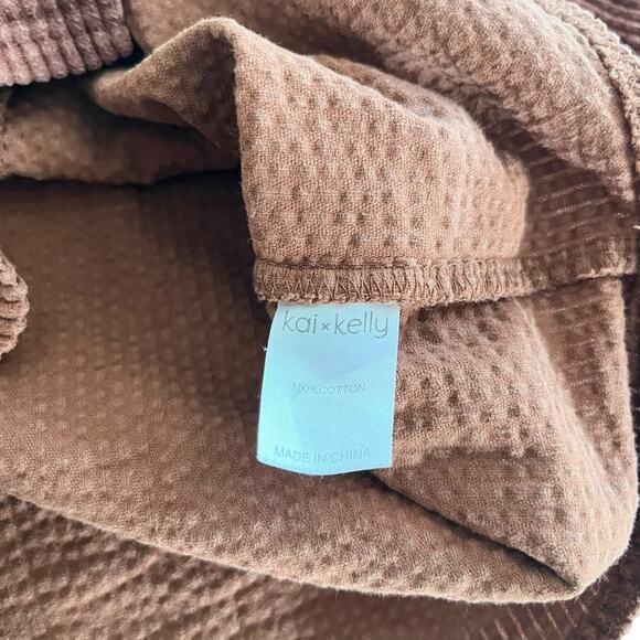 Kai Kelly Boys Brown Rust Mandarin Collar Button Down Shirt Size 5 - Picture 4 of 5